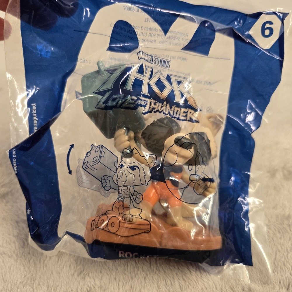 McDonalds 2022 Marvel Thor Love and Thunder Rocket Raccoon Toy 6 New Sealed